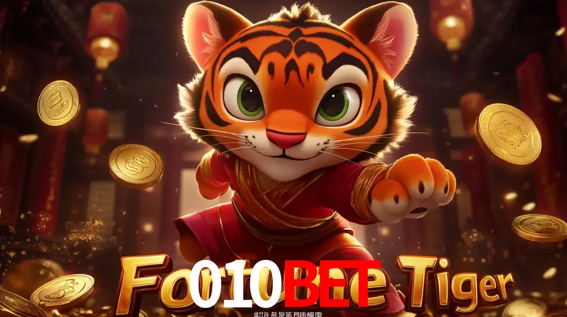 O carismático mascote do jogo de slot Fortune Tiger, um tigre fofo em pose de artes marciais, pronto para trazer sorte e multiplicadores de ganhos no cassino online 010bet.