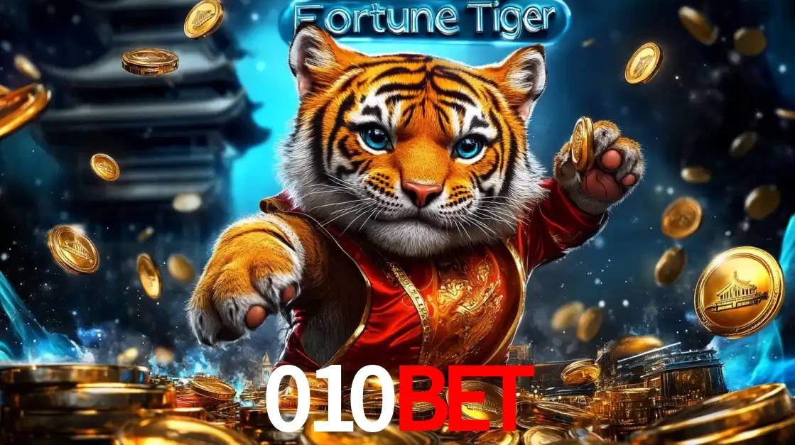 Imagem promocional do jogo de slot Fortune Tiger, com um tigre majestoso em traje tradicional cercado por uma fortuna em moedas de ouro, disponível agora no cassino 010bet.